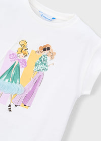 Maglia Bianca Bimba Con Grafica