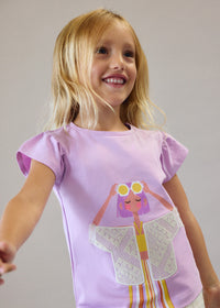 T-Shirt Lilla Con Grafica