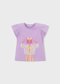 T-Shirt Lilla Con Grafica