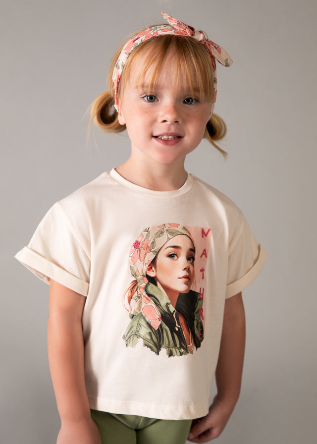 T-Shirt Con Grafica E Fascia A Fiori
