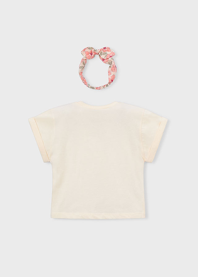T-Shirt Con Grafica E Fascia A Fiori