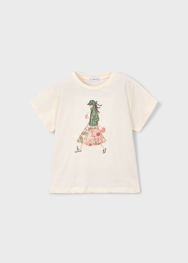 T-Shirt Con Stampa Ragazza