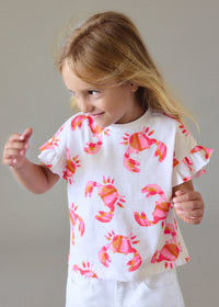 T-Shirt Bianca Con Stampa Granchietti
