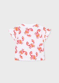 T-Shirt Bianca Con Stampa Granchietti