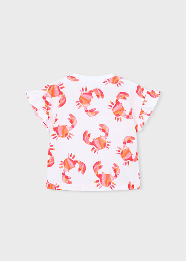 T-Shirt Bianca Con Stampa Granchietti