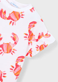 T-Shirt Bianca Con Stampa Granchietti