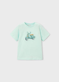 T-Shirt Verde Acqua Con Stampa Vespa Style