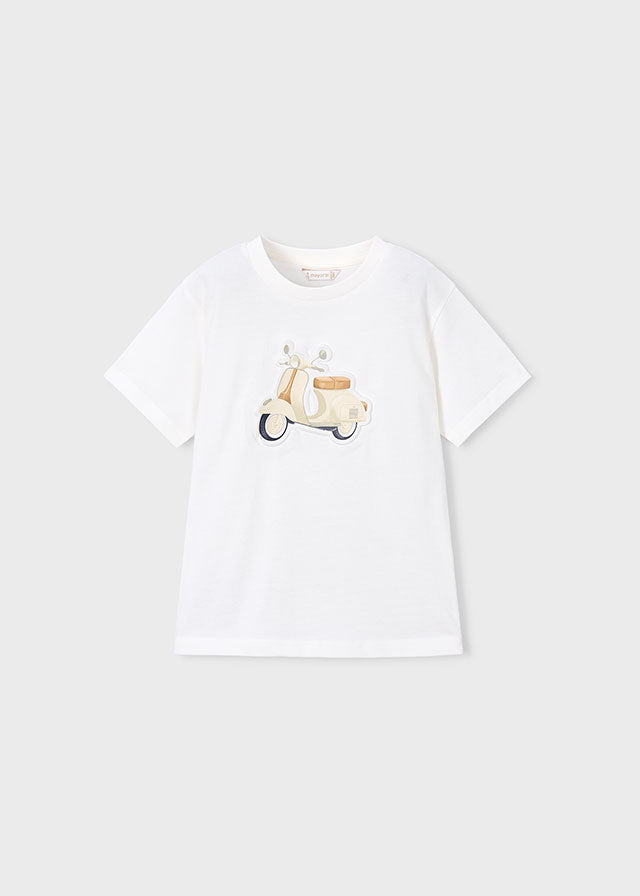 T-Shirt Bianca Con Stampa Vespa Style