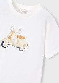 T-Shirt Bianca Con Stampa Vespa Style