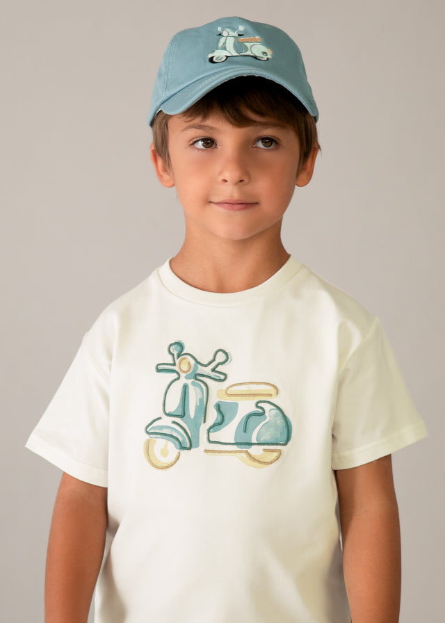 T-Shirt Beige Con Stampa Vespa Style