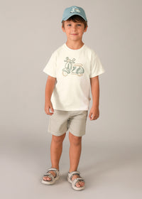 T-Shirt Beige Con Stampa Vespa Style