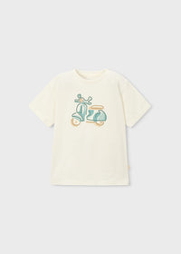 T-Shirt Beige Con Stampa Vespa Style