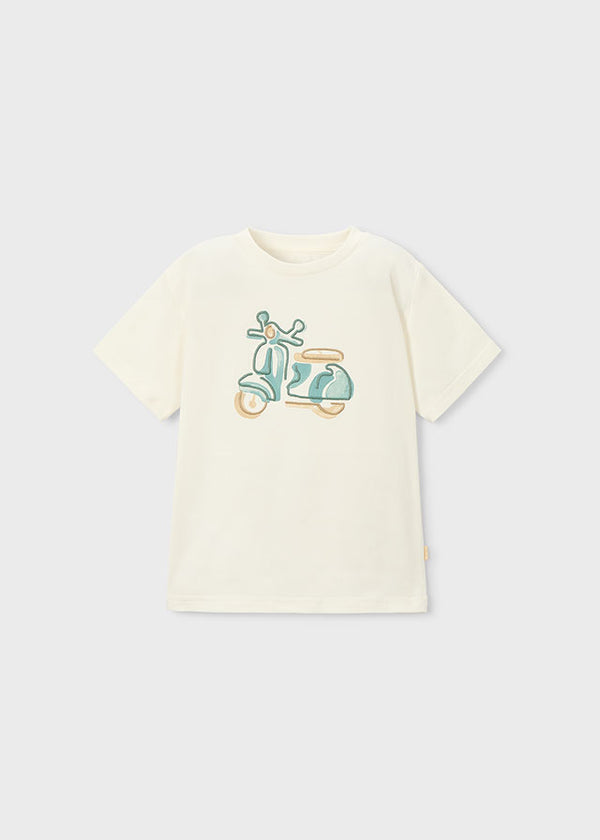 T-Shirt Beige Con Stampa Vespa Style