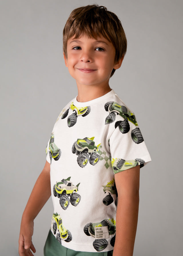 T-Shirt Bambino Con Stampa Monster Truck