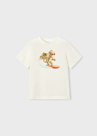 T-Shirt Verde Salvia Stampa Scimmia