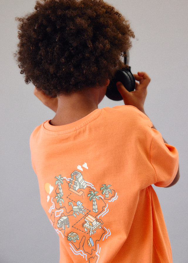 T-Shirt Pixel Art Arancione