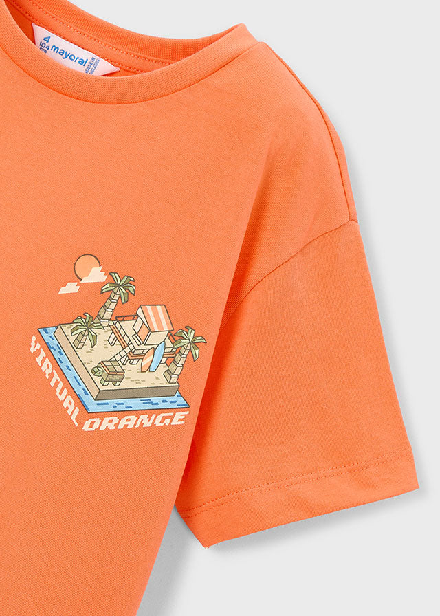 T-Shirt Pixel Art Arancione