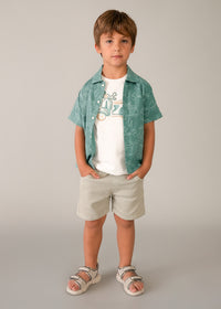 Camicia Mayoral Verde Con Stampa Scooter Vintage