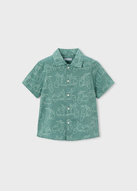 Camicia Mayoral Verde Con Stampa Scooter Vintage