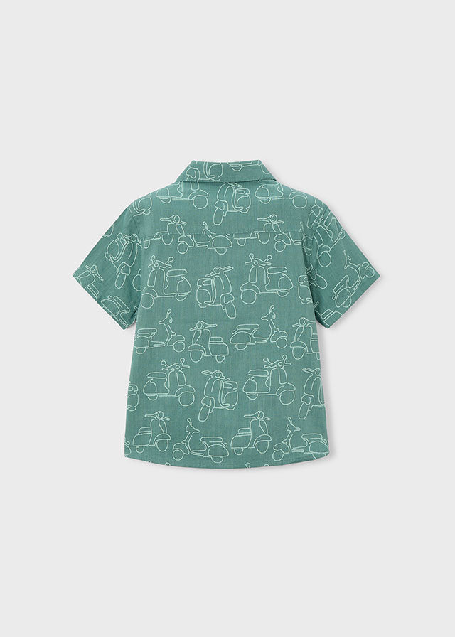 Camicia Mayoral Verde Con Stampa Scooter Vintage