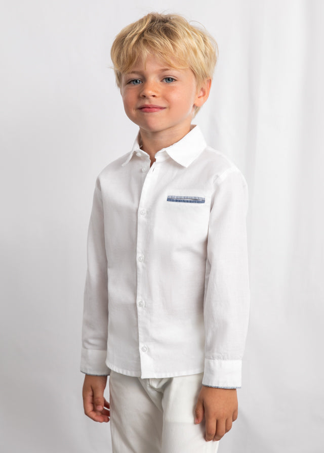 Camicia Elegante Bianca Manica Lunga