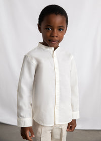 Camicia Bambino Bianca Con Colletto Alla Coreana