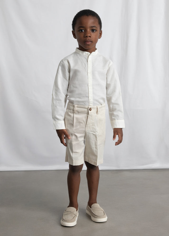 Camicia Bambino Bianca Con Colletto Alla Coreana