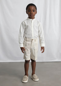Camicia Bambino Bianca Con Colletto Alla Coreana