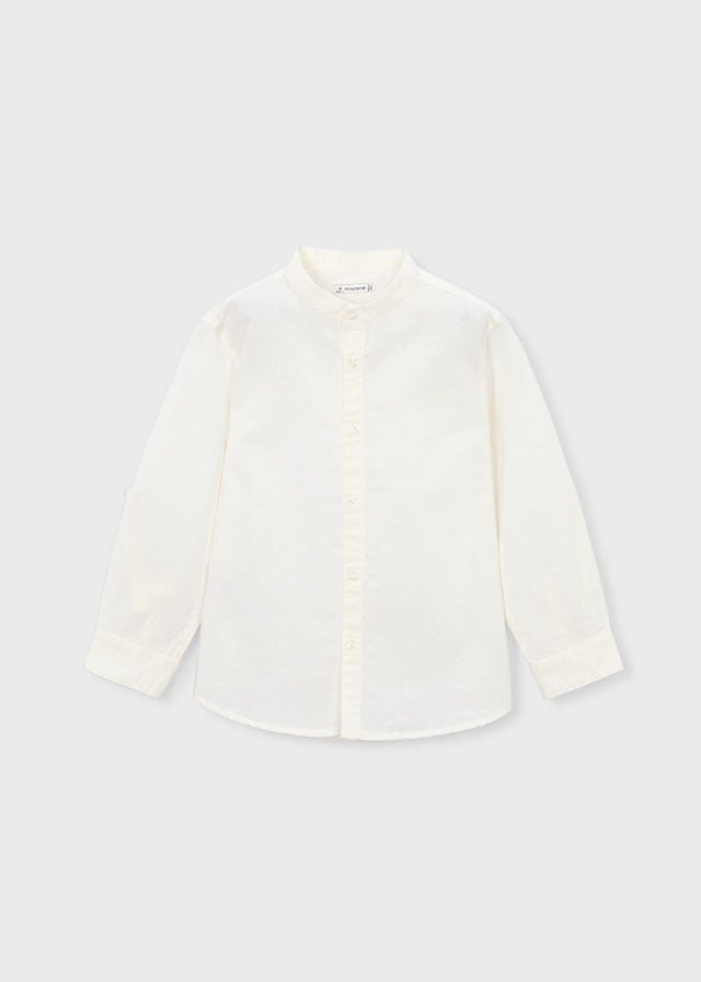 Camicia Bambino Bianca Con Colletto Alla Coreana