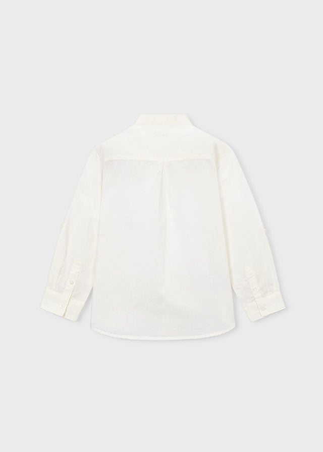 Camicia Bambino Bianca Con Colletto Alla Coreana
