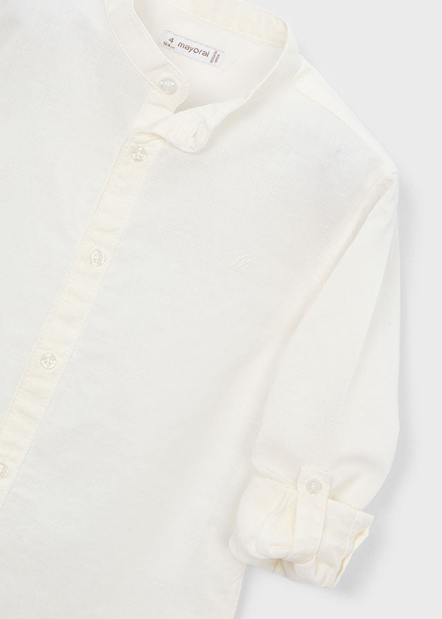 Camicia Bambino Bianca Con Colletto Alla Coreana