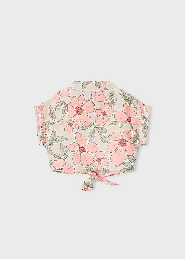 Completo 2 Pezzicamicia A Fiori Pesca E Canotta