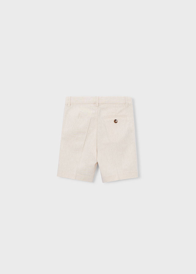 Bermuda Elegante In Misto Lino Sabbia