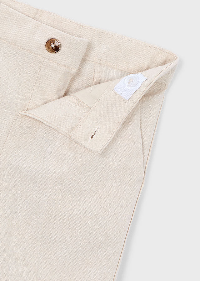 Bermuda Elegante In Misto Lino Sabbia