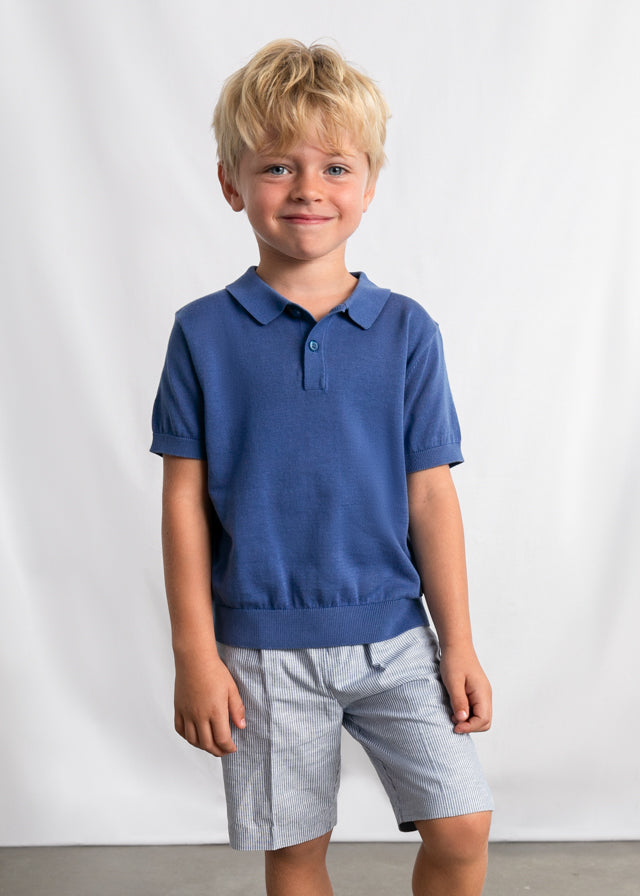 Bermuda Elegante In Misto Lino Azzurro