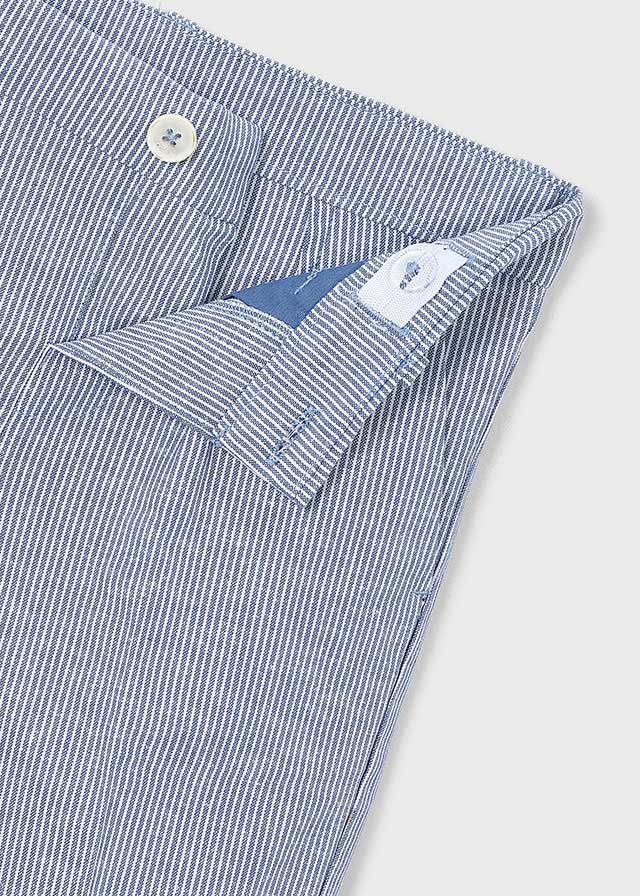 Bermuda Elegante In Misto Lino Azzurro