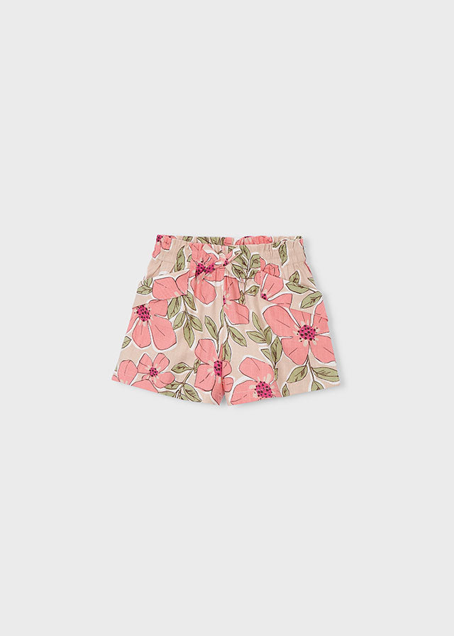 Pantaloncino Mayoral A Fiori Rosa E Pesca