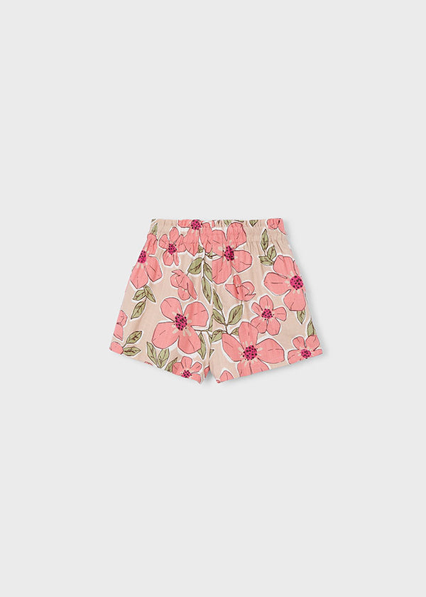 Pantaloncino Mayoral A Fiori Rosa E Pesca