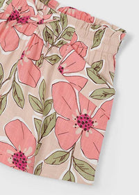 Pantaloncino Mayoral A Fiori Rosa E Pesca
