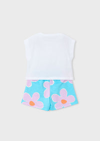 Set Mayoral Bambina Surf Bianco E Azzurro