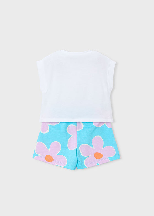 Set Mayoral Bambina Surf Bianco E Azzurro