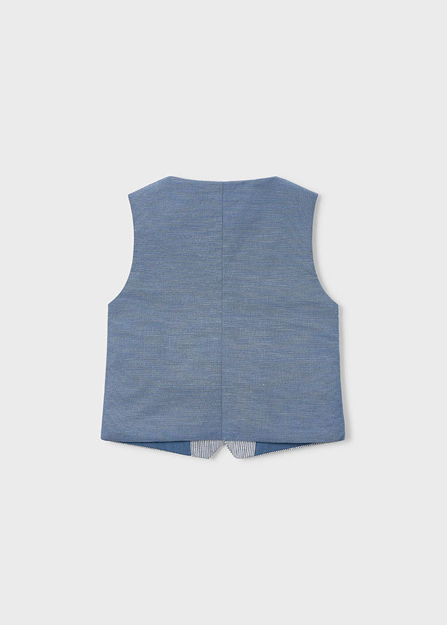 Gilet Cerimonia Rigato Azzurro