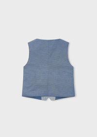 Gilet Cerimonia Rigato Azzurro