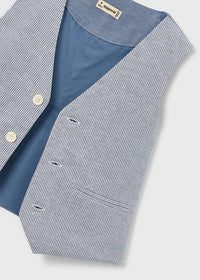 Gilet Cerimonia Rigato Azzurro