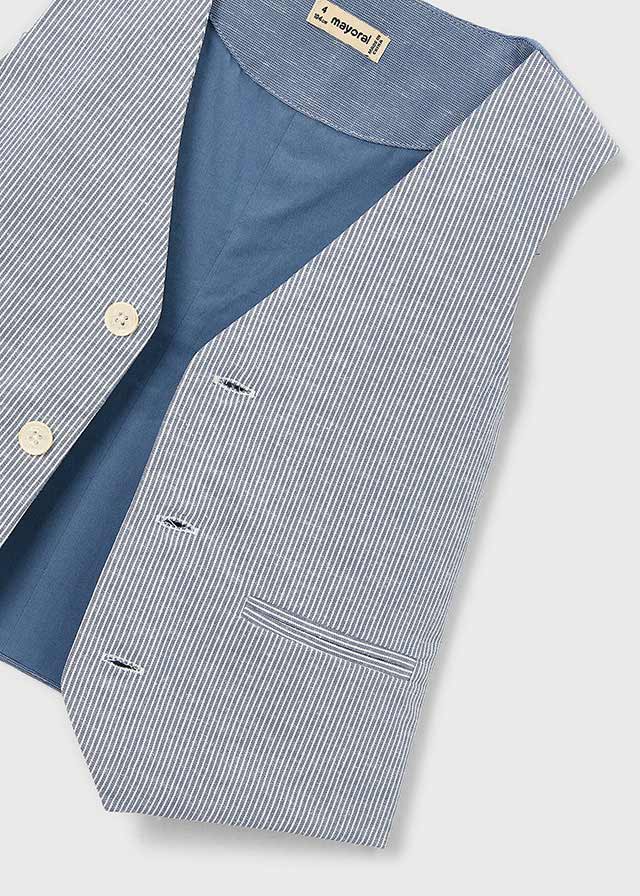 Gilet Cerimonia Rigato Azzurro