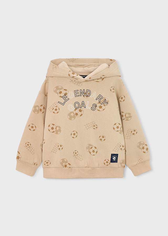Felpa Con Cappuccio Sabbia A Tema Calcio