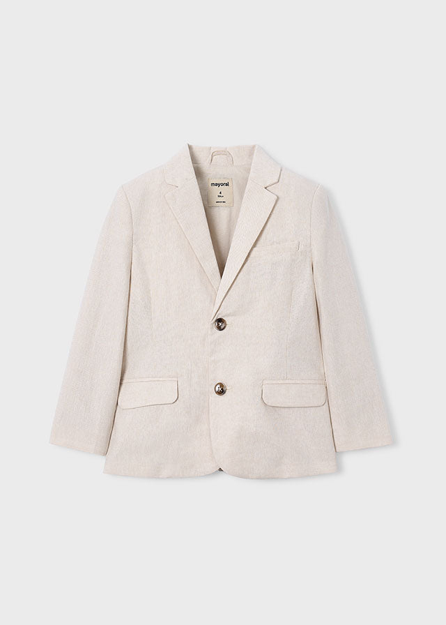 Giacca Elegante In Misto Lino A Beige