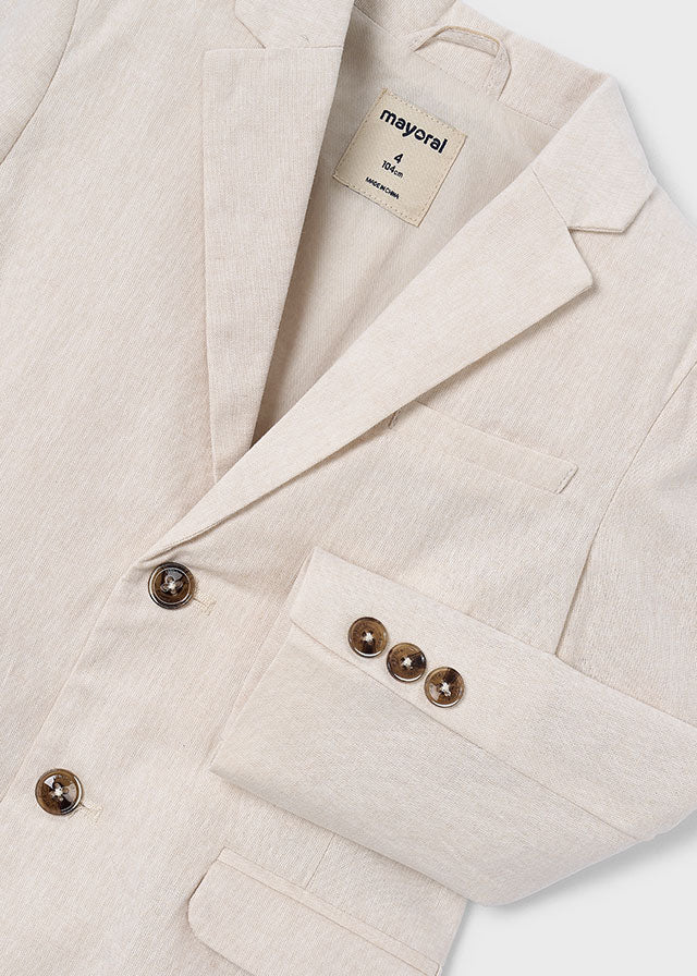 Giacca Elegante In Misto Lino A Beige