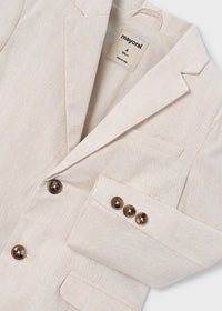 Giacca Elegante In Misto Lino A Beige