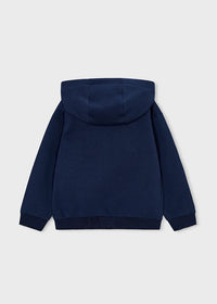 Felpa Blu Navy Con Cappuccio E Full Zip